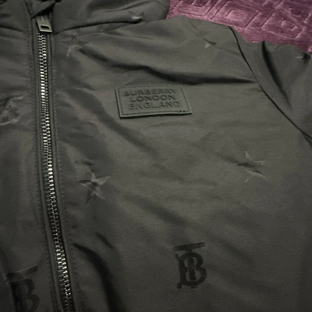 Burberry Toddler Size 2Y Teddy Bear‎ Ear Hooded Logo & Stars Puffer Jacket Black
